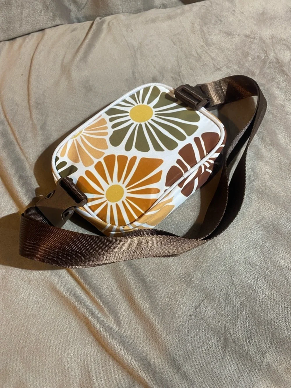 Bangs Shoes Retro Floral Print Cosmetic Bag - Yellow, Orange & Olive